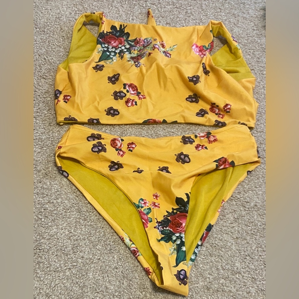 Floral Yellow Bikini Set